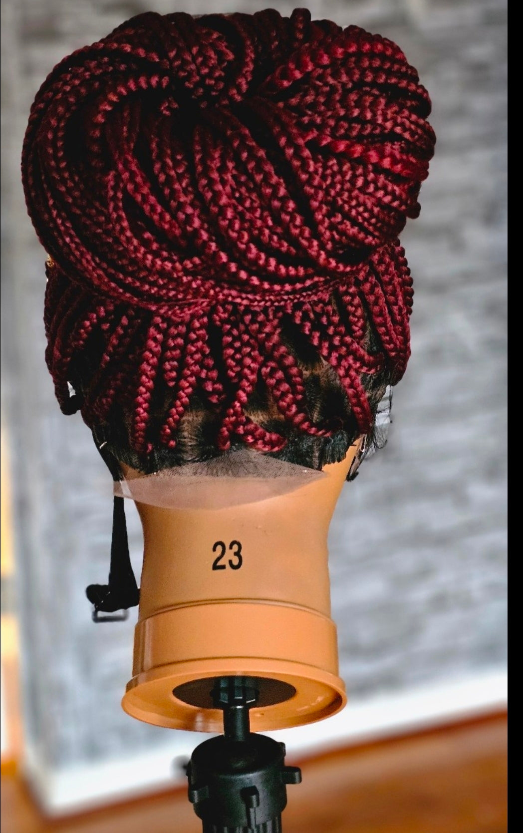 BURGUNDY Handmade BRAIDED wig