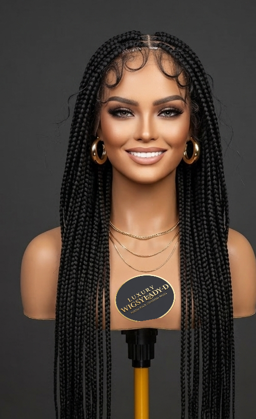 HANDMADE 1B BRAIDED WIG
