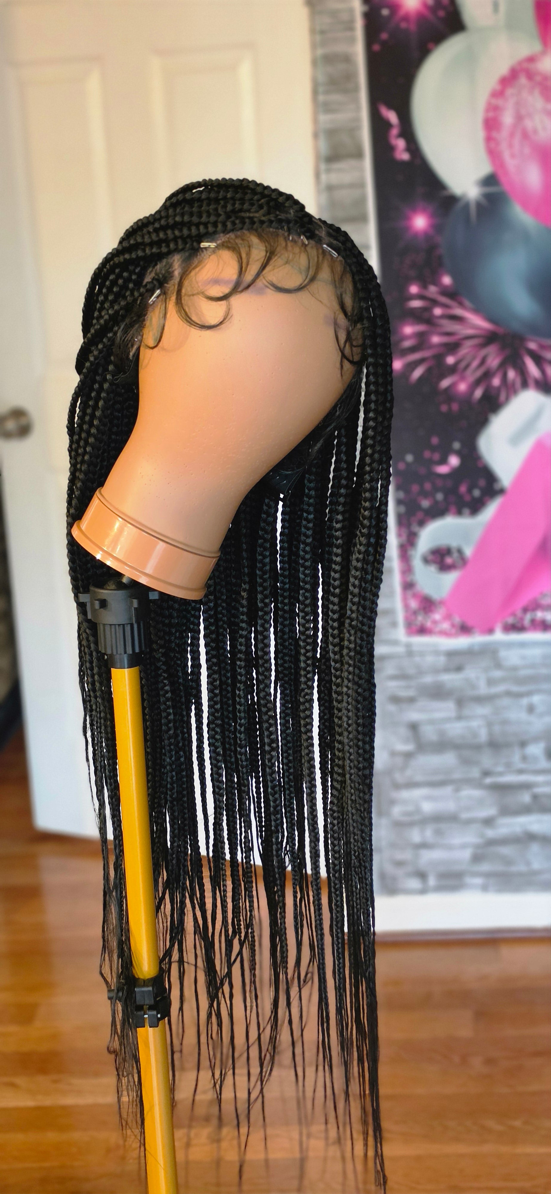 HANDMADE 1B BRAIDED WIG